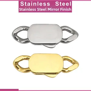 Stainless Steel Cuban Link Clasp For Necklace Bracelet Rectangular Snap Connector Polished Jewelry Making DIY Accessory