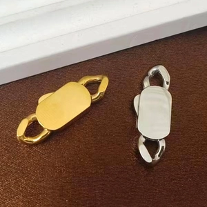 Polished stainless steel Cuban link rectangular clasp in gold and silver finish