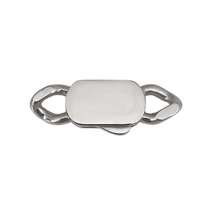 Polished silver stainless steel Cuban clasp connector for jewelry chain necklaces