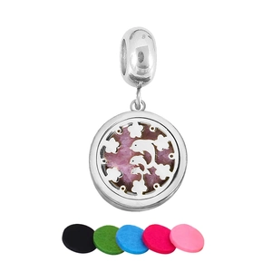 Colgante aromaterapia de huella de perro en acero inoxidable con almohadillas color