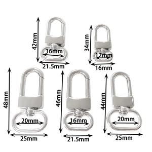 Polished silver stainless steel swivel lobster clasps in five various sizes for bags
