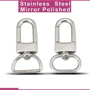 316 Stainless Steel Swivel Lobster Clasp For Bags Hardware Mirror Polished Metal Dog Buckle DIY Keychain Hook Accessories