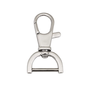 Polished 316 stainless steel swivel snap hook with D-ring for keychains and bags
