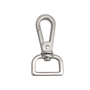 Polished 316 stainless steel swivel lobster clasp with D-ring for bags and keychains