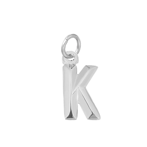Pendentif lettre K en acier inoxydable poli pour colliers et bracelets DIY bijoux