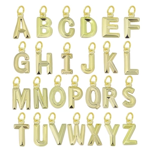 Pendentif Initiale Alphabet En Acier Inoxydable Pour Fabrication Bijoux DIY Plaqué Or 18K Lettre Anglaise A-Z Charms Collier Minimaliste Accessoires Femme