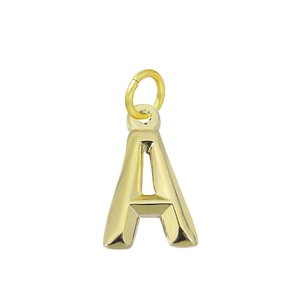 Collier avec pendentif lettre A plaqué or 18k minimaliste en acier inoxydable poli