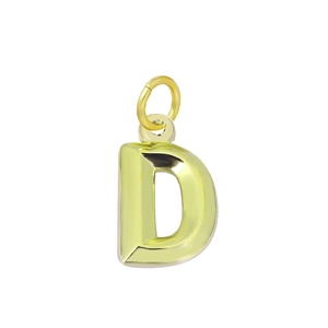 Pendentif lettre D en acier inoxydable plaqué or 18k poli pour collier femme