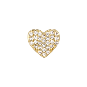 Elegante ciondolo a cuore dorato con scintillanti zirconi di cristallo micro-pave