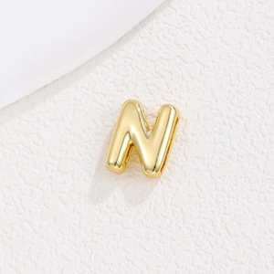 Détail du pendentif lettre N en or 18 carats pour bracelets DIY de 10mm et bijoux
