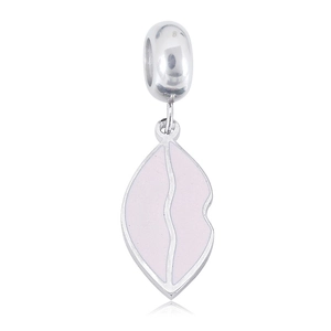 Lebensbaum-Anhänger aus Edelstahl mit rosa Emaille-Lippen für DIY-Schmuckstücke