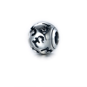 Exquise S925 sterling zilveren holle kraal met vintage patronen voor DIY sieraden maken