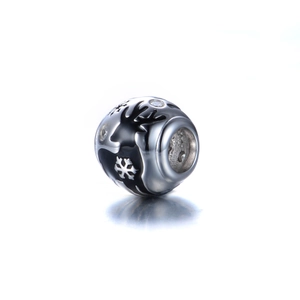 S925 zilveren rendier charm met sneeuwvlokken en kristallen voor DIY armbanden