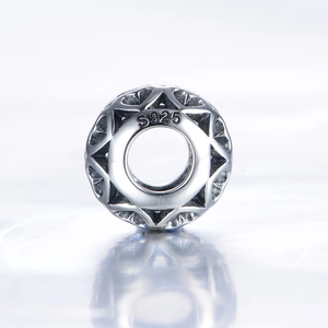 Retro S925 sterling zilveren holle kraal met geometrische patronen voor DIY armbanden