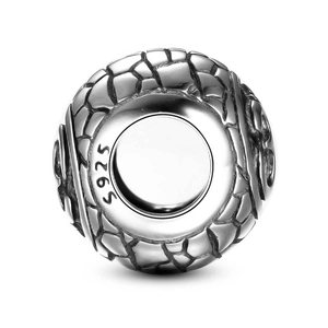 Vintage S925 Sterling Silber Zahl 30 Charm Perle mit Struktur für DIY Armbänder