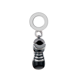Pendentif patin à roulettes en argent 925 avec émail noir pour bracelets personnalisés