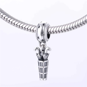 Pendentif porte-parapluie vintage en argent sterling S925 pour bracelets et colliers DIY