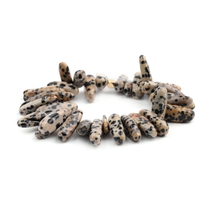 Macro-opname van natuurlijke dalmatiër jaspis armband met een gouden stervormige kraal