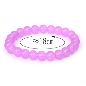 Single-strand 8mm purple crystal bead bracelet with 18cm elastic circumference