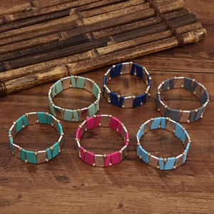 Handmade Miyuki geometric block bracelets in various colors with a bohemian style