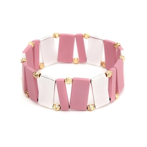 Handmade Tila Bead Elastic Bracelet For Women Bohemian Geometric Colorful Enamel Alloy Stretch Bracelet Fashion Jewelry Gift