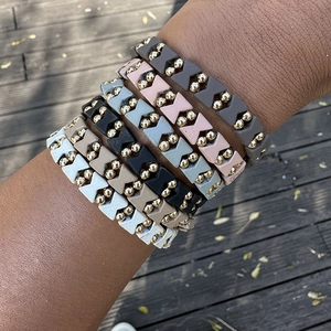 Damen Vintage Schleife Perlenarmband Miyuki Tila Perlen Geometrisches Stretch Armband Mode Lackierter Schmuck Gold Akzente