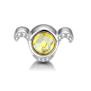 Amuletos de Cuentas de Signos del Zodíaco de Plata de Ley 925 con Circonia Cuentas de Doce Constelaciones para Joyería DIY Pulsera