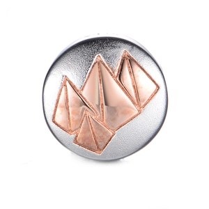 Perle géométrique en argent sterling S925 avec finition triangle or rose