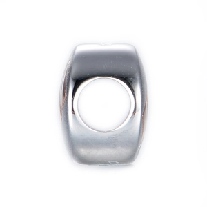 Perle géométrique en argent sterling S925 avec détails latéraux en or rose poli