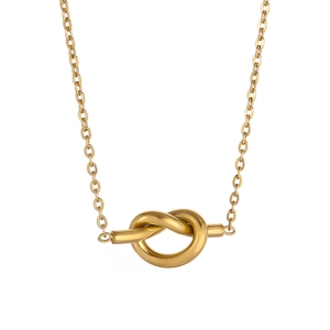 Minimalistische 18K vergulde halsketting met geknoopte hartvormige hanger en elegante schakel