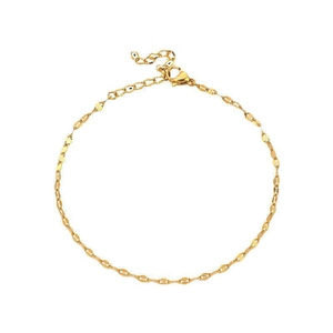 Elegant 18k gold plated stainless steel lip link bracelet with lobster clasp and chain