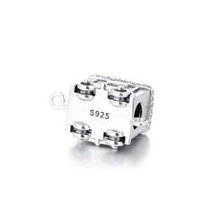 925 Sterling zilveren vintage trein bedel voor DIY armbanden met gedetailleerde wielen