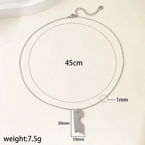 Unisex Chinese style stainless steel necklace with ruler-shaped heart pendant and scales