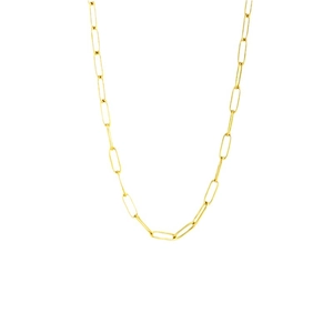 Collier minimaliste à maillons trombone en acier inoxydable doré pour femme style punk
