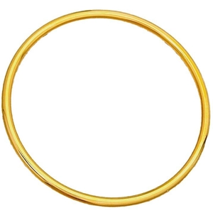 Bracciale rigido minimalista in acciaio al titanio dorato pieno con finitura lucida