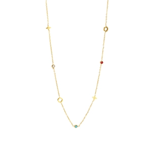 18K gold-plated clover bracelet with colorful zircons and crystal floral charms