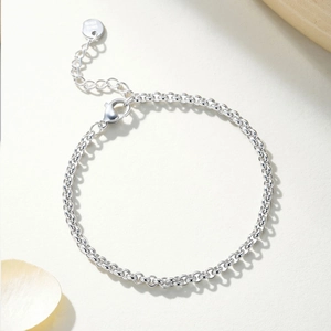 Pulsera de cadena de plata S925 con cierre de langosta y colgante grabado Bling Bling