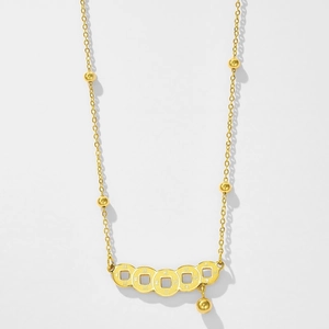 24K vergulde ketting met vijf vintage munten en delicate kralenkwastjes voor dames