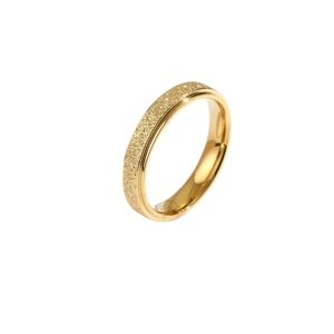 Unisex matgouden roestvrijstalen ring met gepolijste binnenband voor dagelijks gebruik