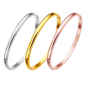 Minimalistische ovale roestvrijstalen armbanden in zilver, goud en roségoud