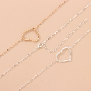 Sexy heart pendant belly chain body jewelry in gold and silver finish with adjustable link