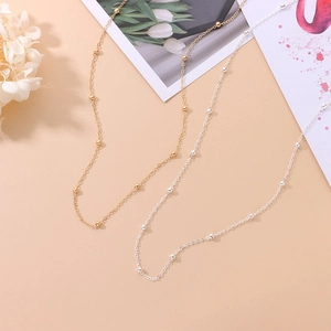 Elegant gold and silver satellite waist chains with small beads for beach swimwear accessory