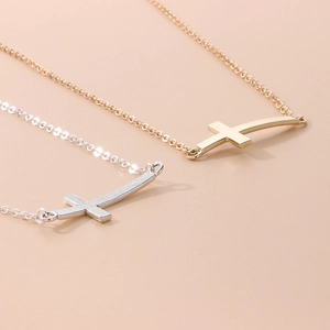 Chaînes de corps élégantes avec pendentif croix en or et argent pour taille bikini