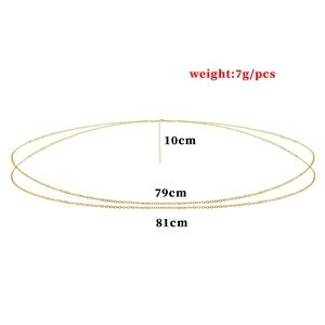 Goldene zweilagige Körperkette Gürtel mit langen Quasten und 10cm Verstellbarkeit