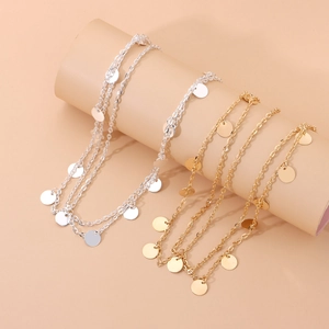 Sparkling wave fringe headpiece with gold and silver sequin chain tassel hair bands