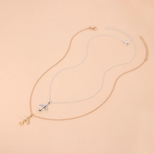 Collar de Pendiente de Avión de Aleación Creativa Galvanizado Joyería de Viaje Minimalista Regalo para Hombres Mujeres