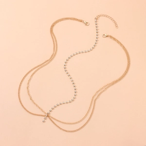 Elegant gold multi-layer sequin chain headpiece with sparkling crystals for hair styling