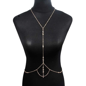 Chaîne de Corps Minimaliste en Alliage de Strass Or Argent Plaqué Chaîne de Taille pour Femmes Bijoux de Plage Sexy Été