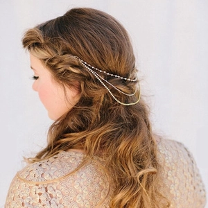 Eleganter Boho-Kopfkettenschmuck mit Perlen und Quasten für Hochzeiten und Partys