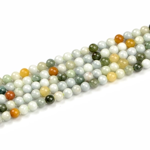 Fil de Perles Rondes en Jade Jadéite Naturelle Multicolore 8mm Pour la Fabrication de Bijoux DIY Accessoires de Collier Fait Main